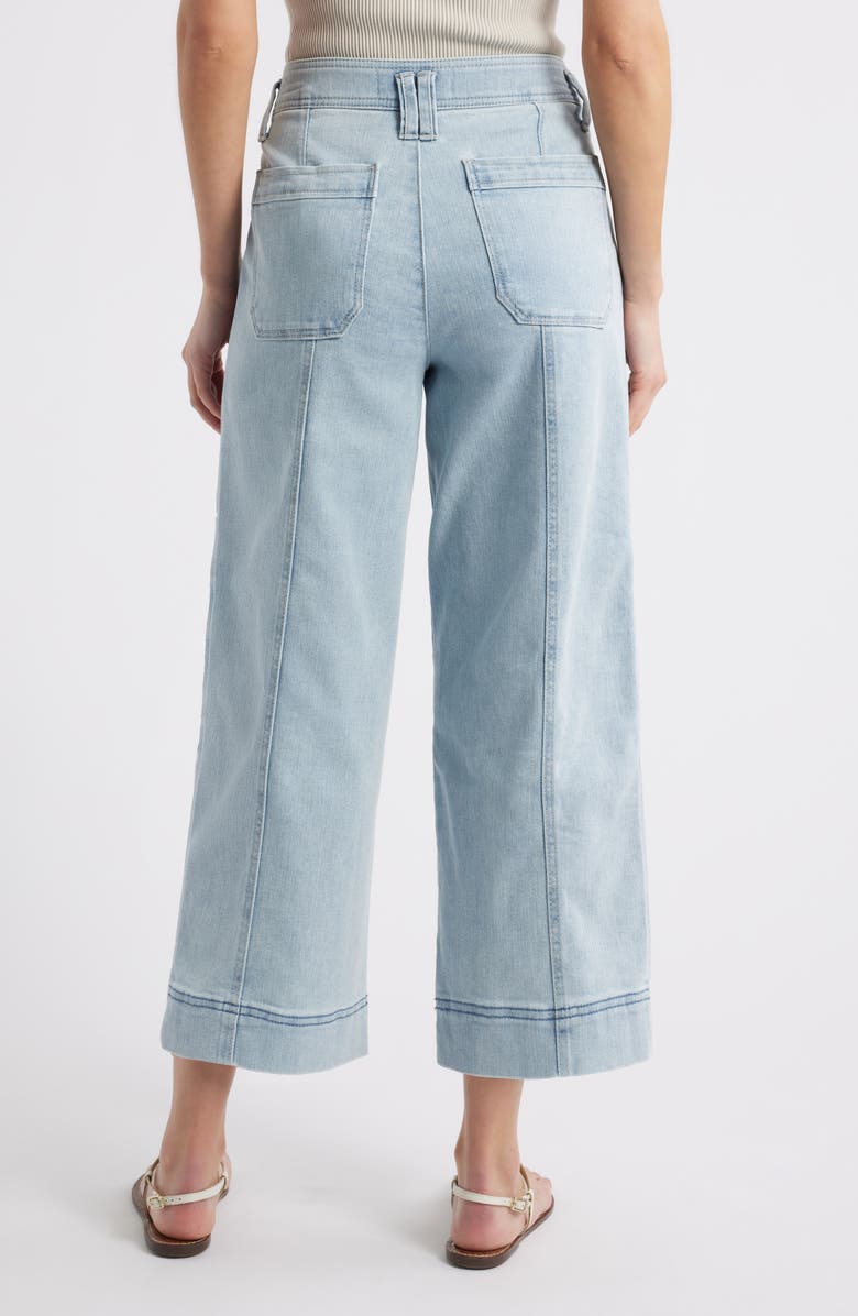 Wit & Wisdom Skyrise Cotton Crop Wide Leg Utility Pants, Alternate, color, Light Blue