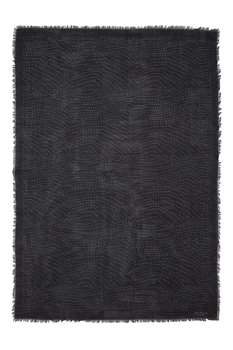 Astra Dash Fringe Scarf, Alternate, color, BLACK