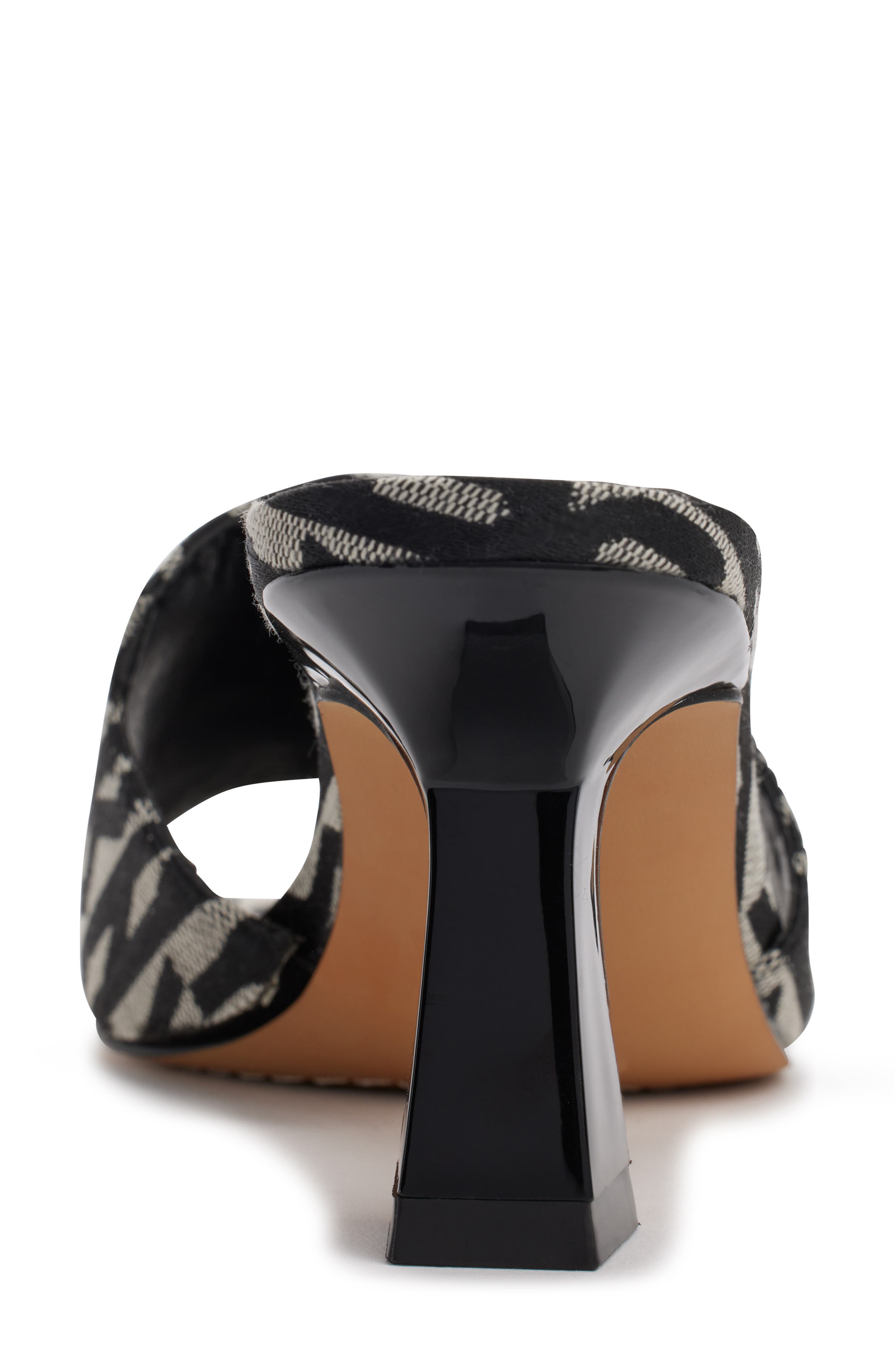 DKNY Square Toe Slide Sandal, Alternate, color, Black/ Eggnog