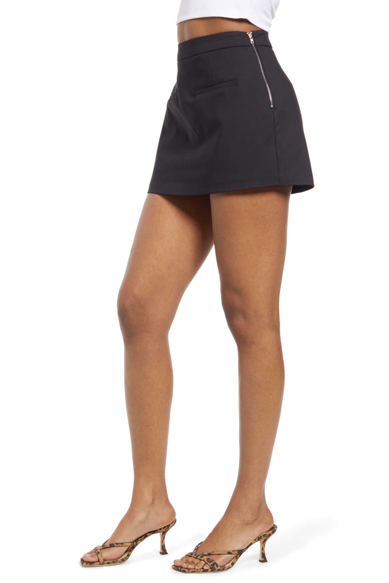 Cotton Blend Skort, Alternate, color, BLACK