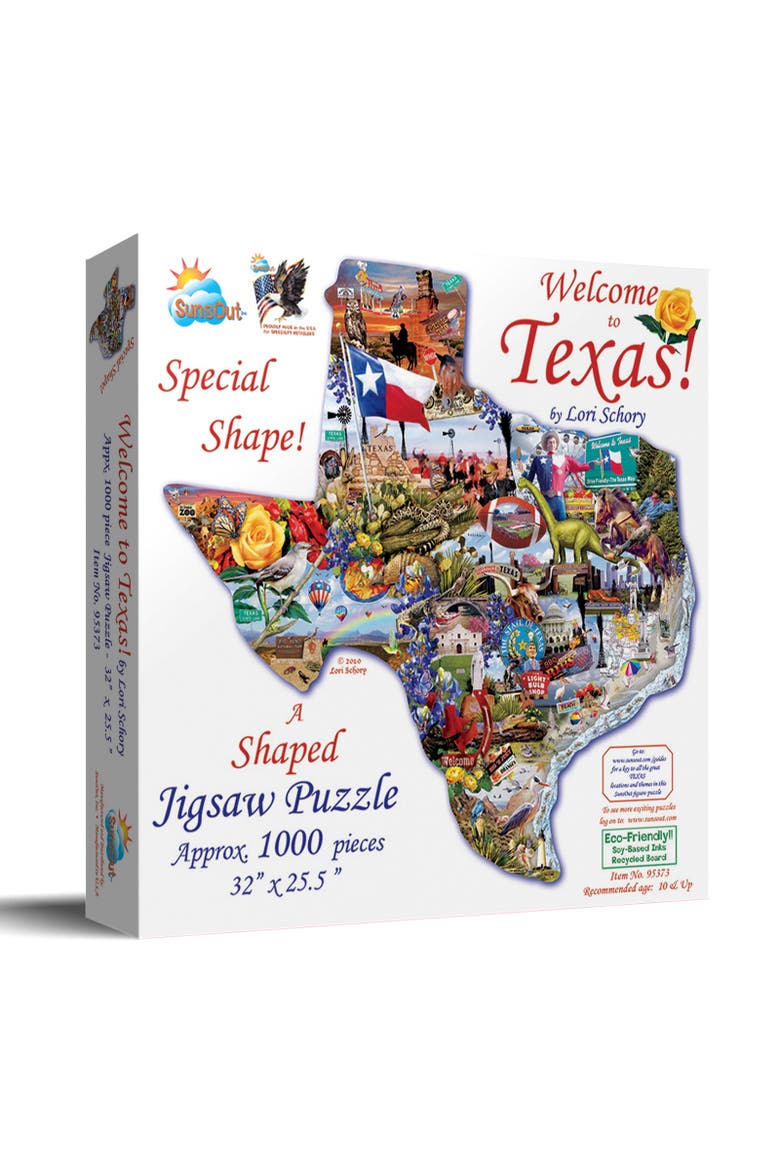 Welcome to Texas 1000 piece Jigsaw Puzzle for Adults Special Shape, Main, color, Multicolor