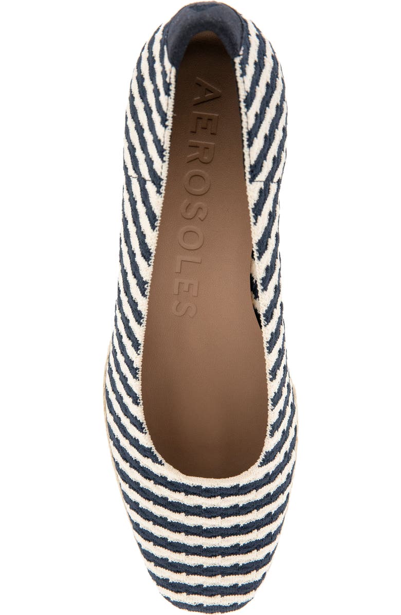 Aerosoles Roma Wedge Pump, Alternate, color, Eggnog/ Navy Stripe