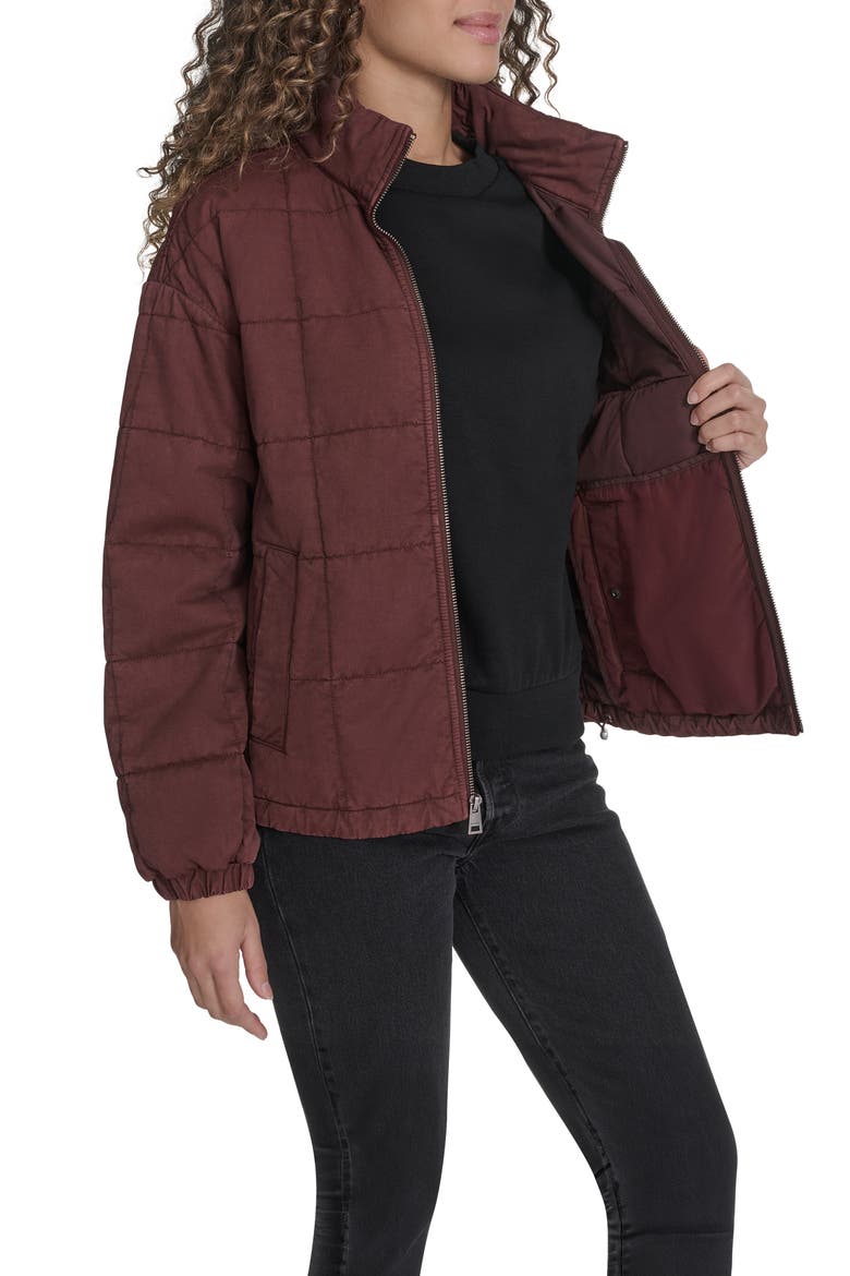 Box Quilted Water Resistant Cotton Jacket, Alternate, color, TAWNY PORT