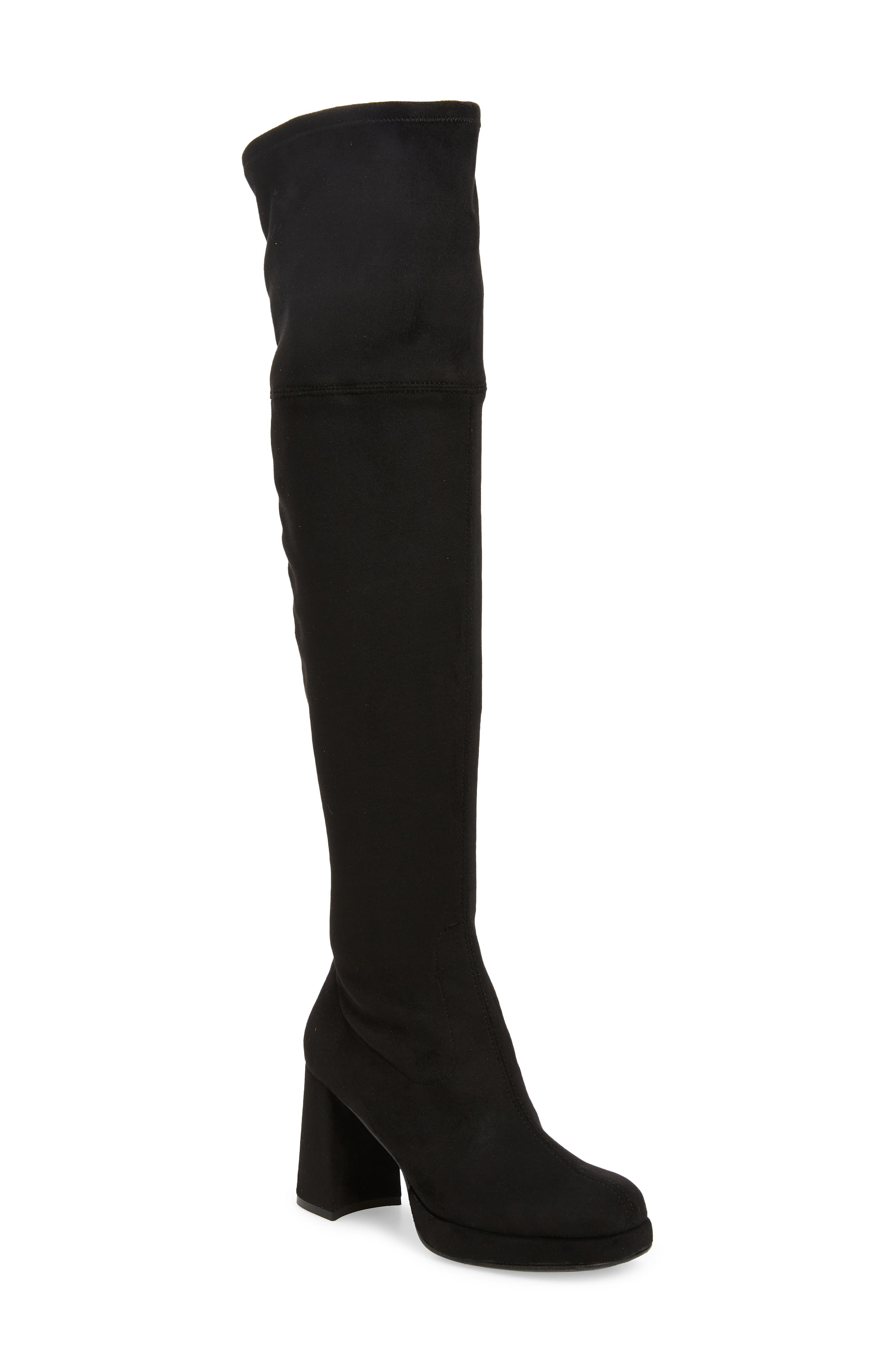 5924 Over the Knee Boot, Main, color, BLACK SUEDE/ STRETCH COMBO