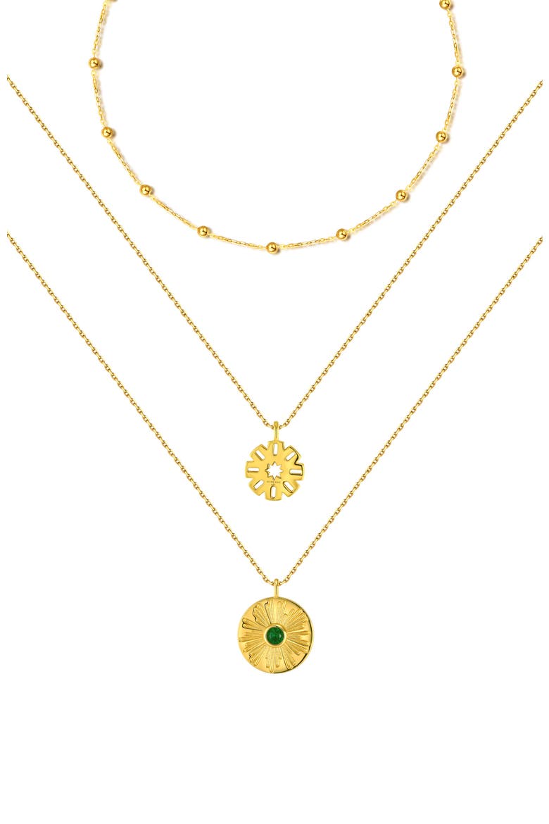 Madonna Necklaces Set, Main, color, Gold & Green