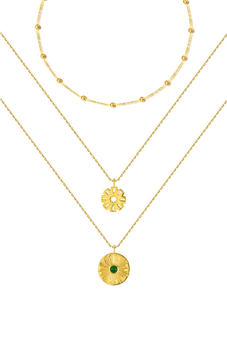 RC RETRO CHIC Madonna Necklaces Set, Main, color, Gold & Green