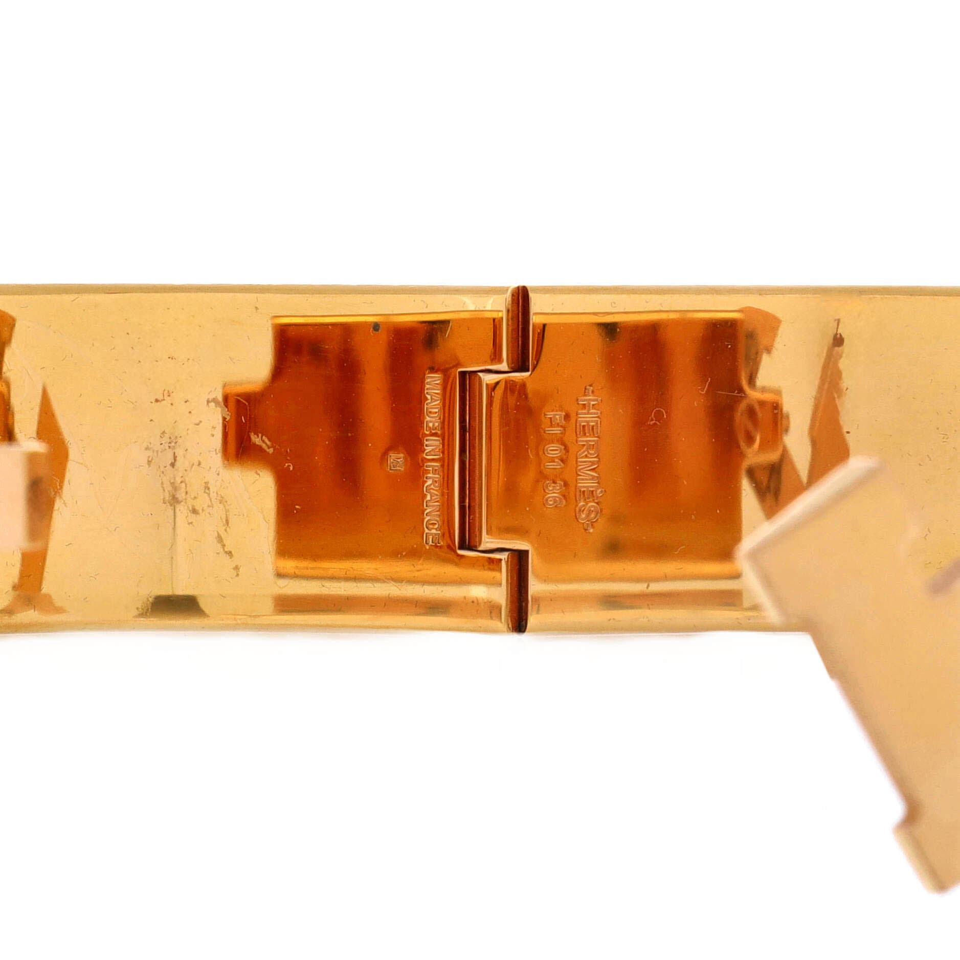 Pre-Owned Hermes Clic H Bracelet Enamel Wide, Alternate, color, Neutral