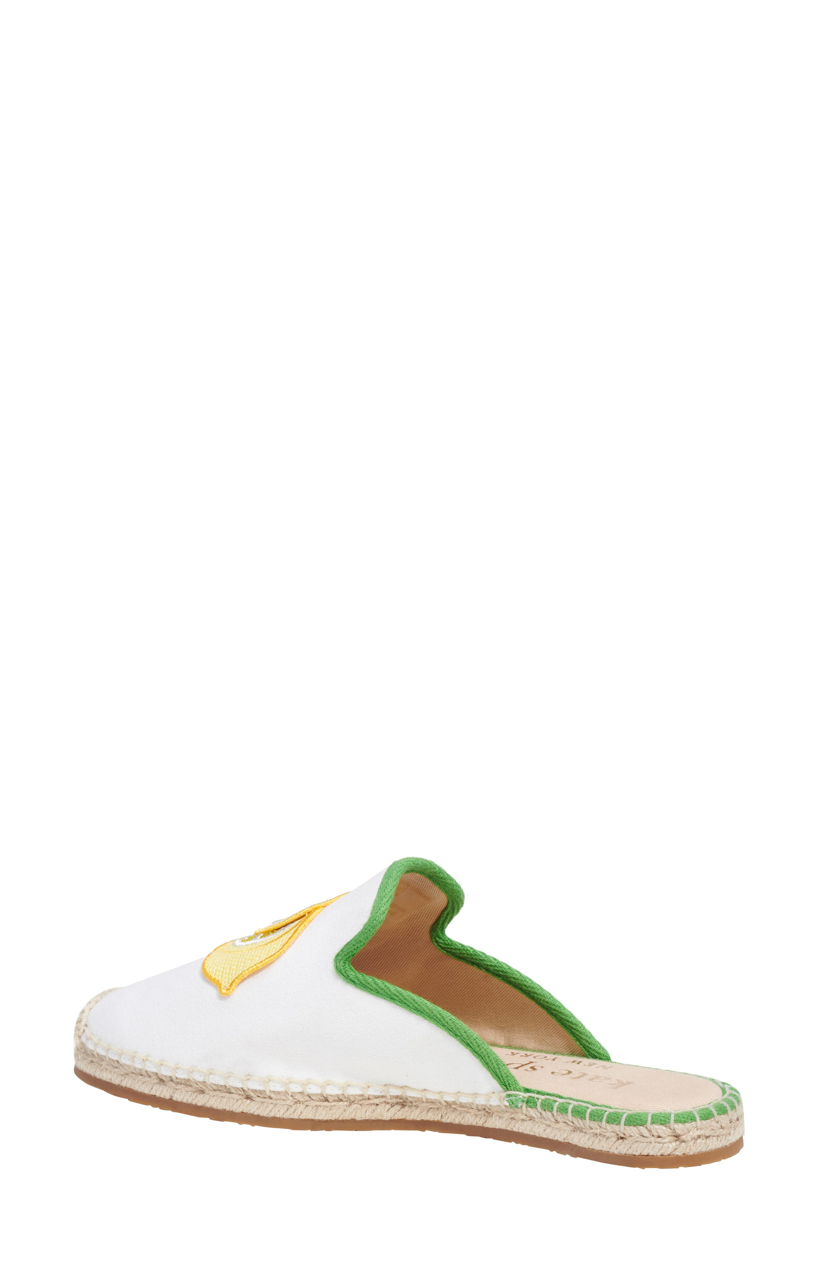 Kate Spade New York azura lemons espadrille mule, Alternate, color, True White/ Ks Green