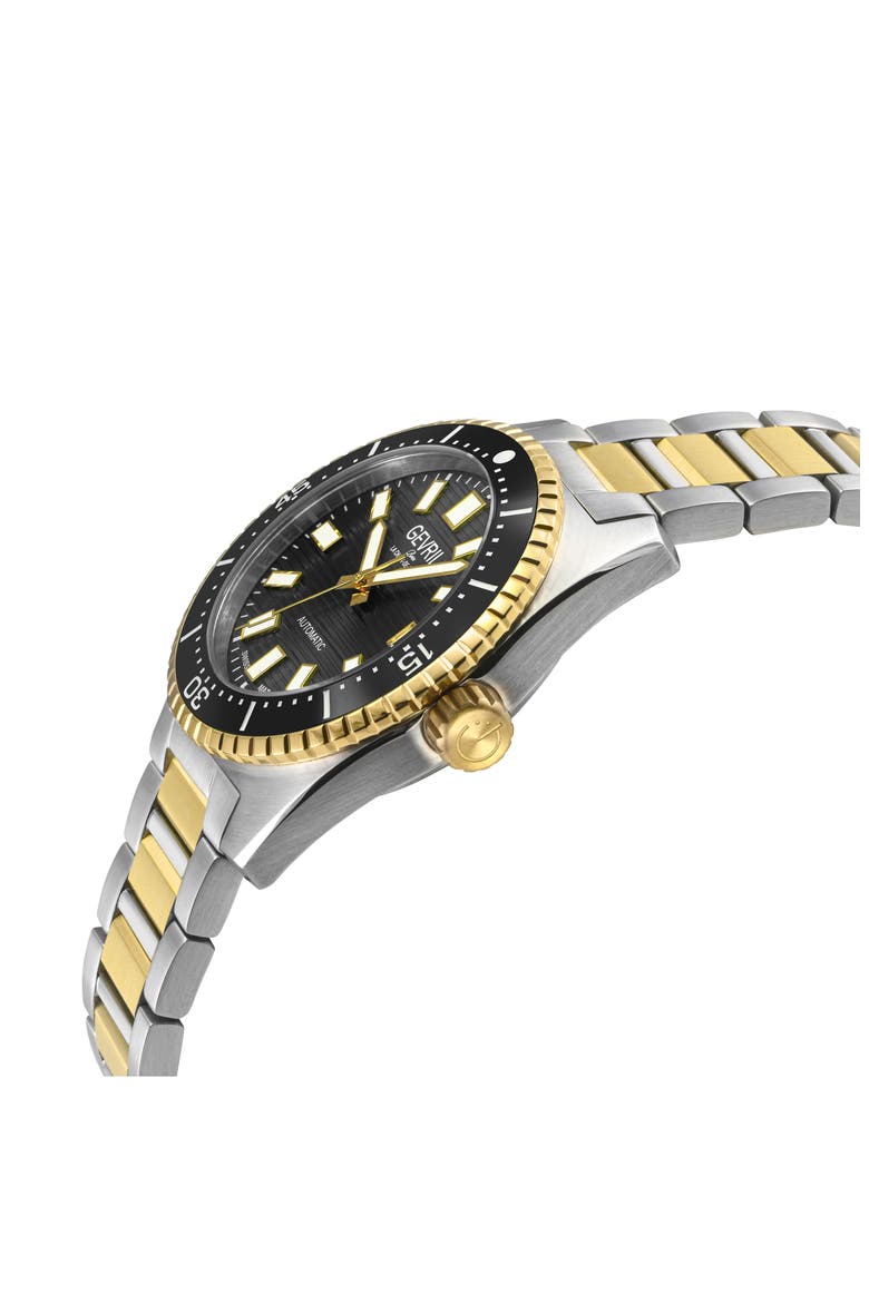 Atlantic Avenue Automatic Bracelet Watch, Alternate, color, BLACK/ TWO TONE