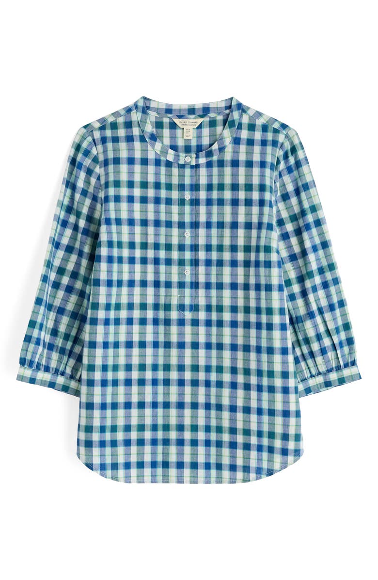 Seasalt Cornwall Rose Garden Check Organic Cotton Popover Shirt, Alternate, color, Samara Seed Kingfisher