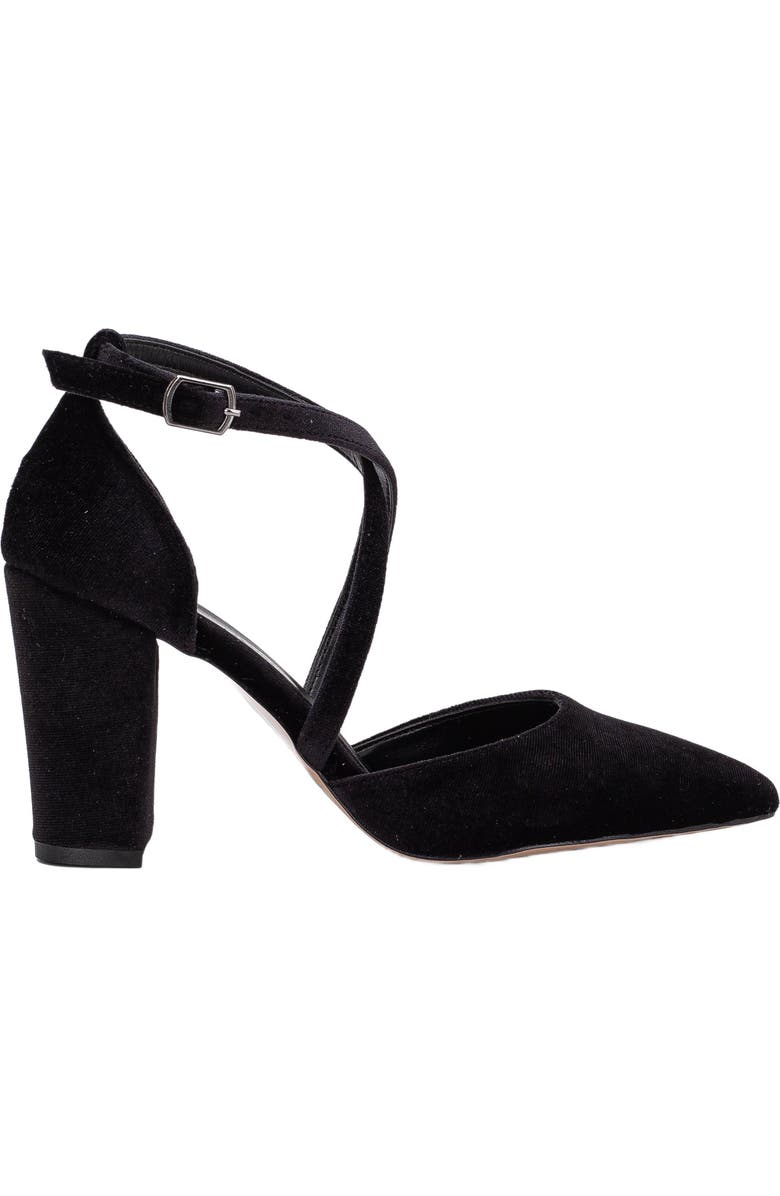 Forever & Always Shoes Sina Criss Cross High Block Heels, Main, color, Black Velvet