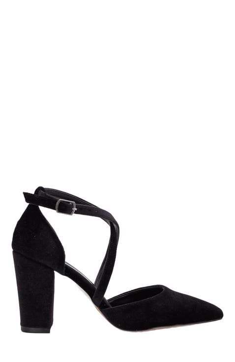 Sina Criss Cross High Block Heels