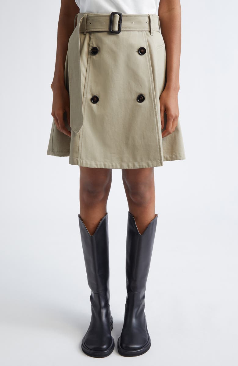 Burberry Josselyn Belted Trench Miniskirt, Main, color, Quill
