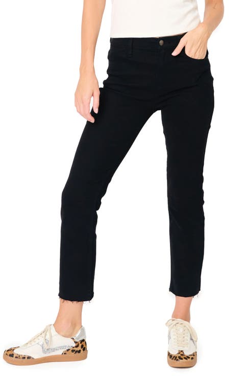 Essential High Waist Raw Hem Crop Jeans