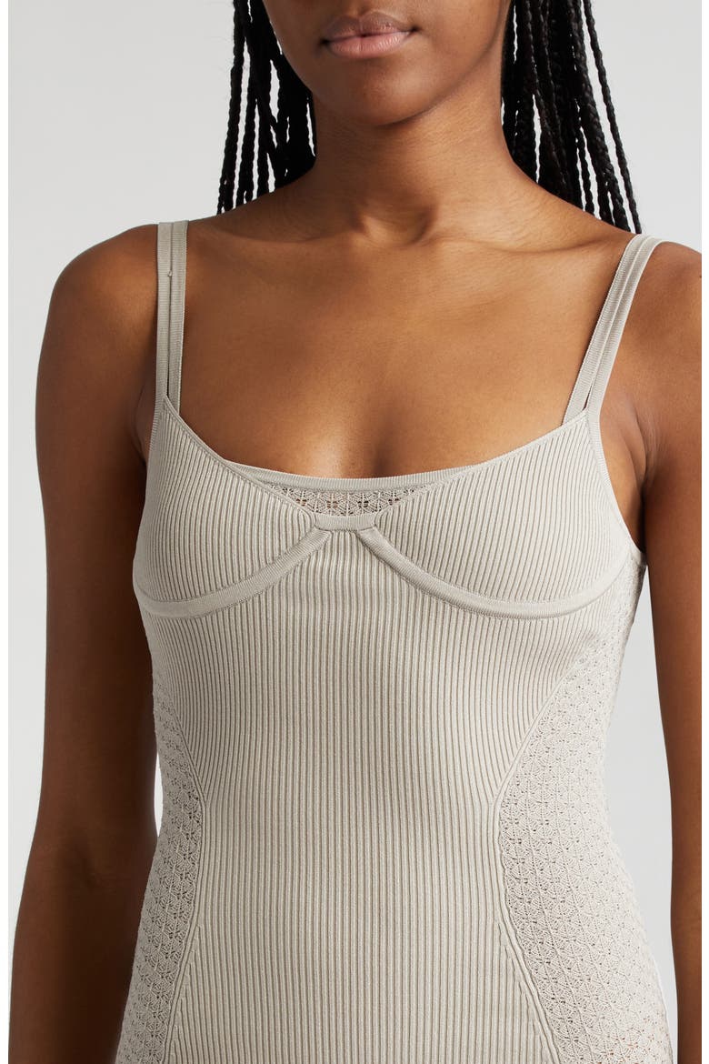Serpent Lace Rib Body-Con Minidress, Alternate, color, ALLOY