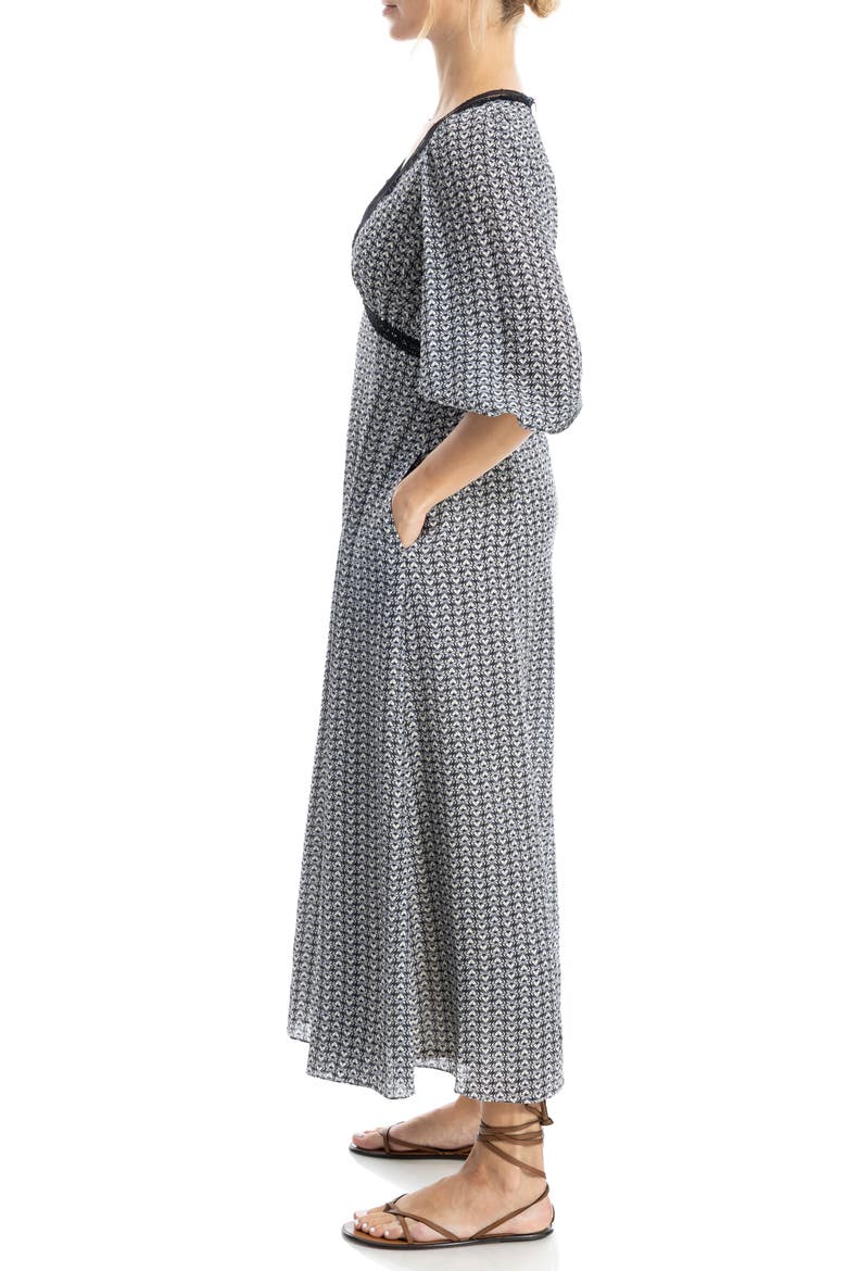 Lace Trim Maxi Dress, Alternate, color, IVORY STACKING HEARTS