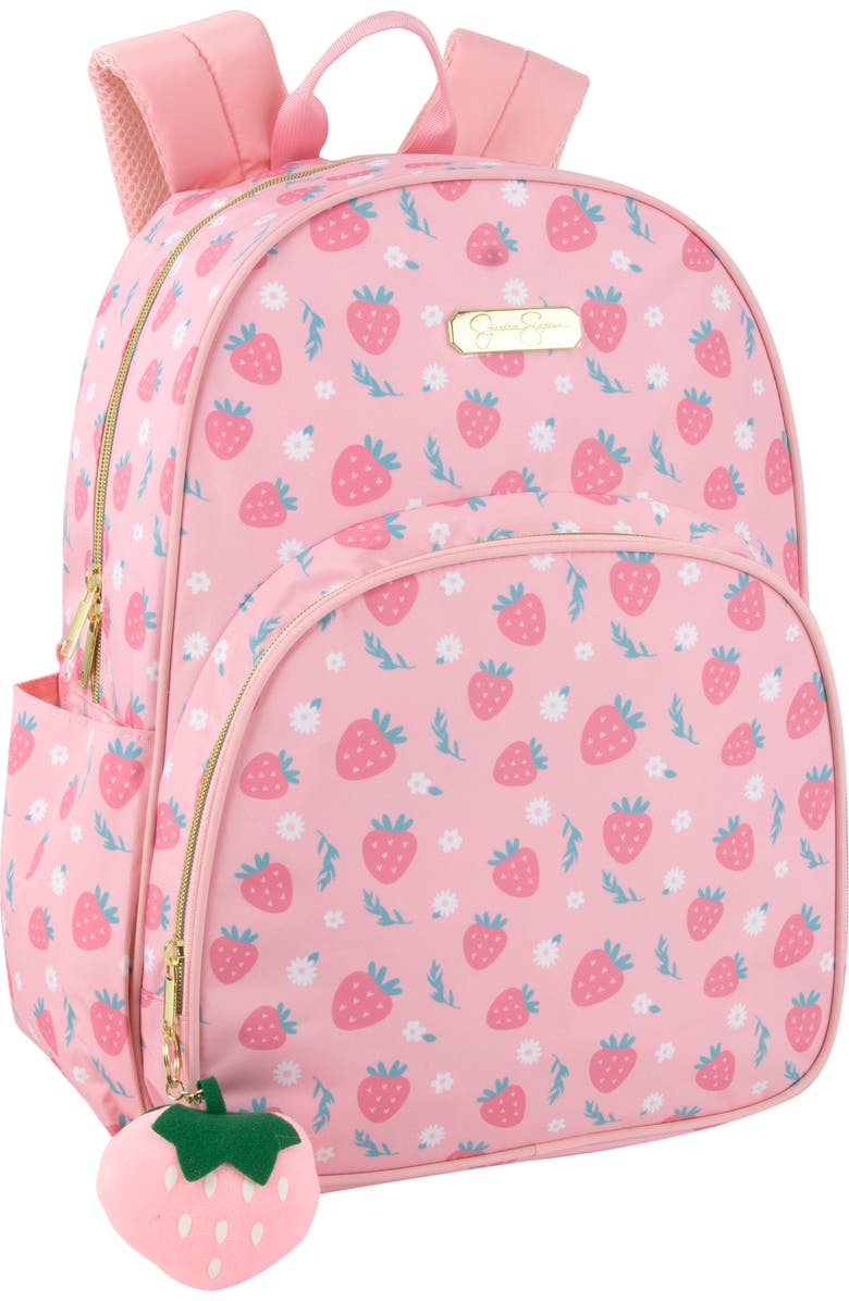 Jessica Simpson Strawberry Print Nylon Backpack, Alternate, color, Pink