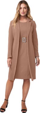 Jessica London Belted Jacket Dress