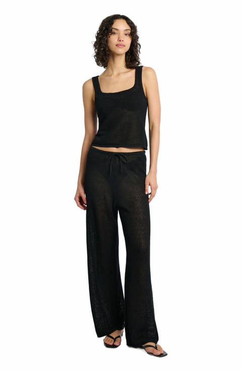 Linen Knit Square Neck Tank