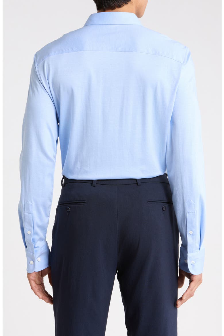 Tiller Lux Cotton Knit Button-Up Shirt, Alternate, color, BLUE-WHITE EOE