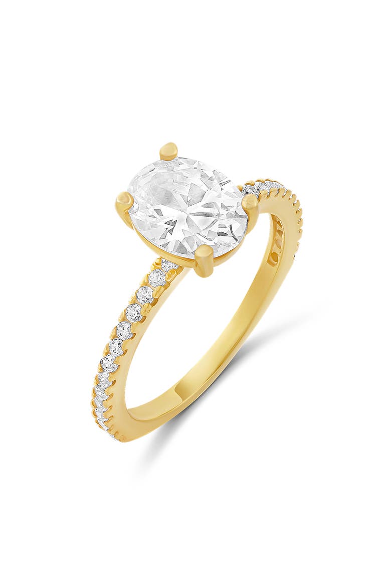 Oval Cut Cubic Zirconia Cocktail Ring, Main, color, GOLD