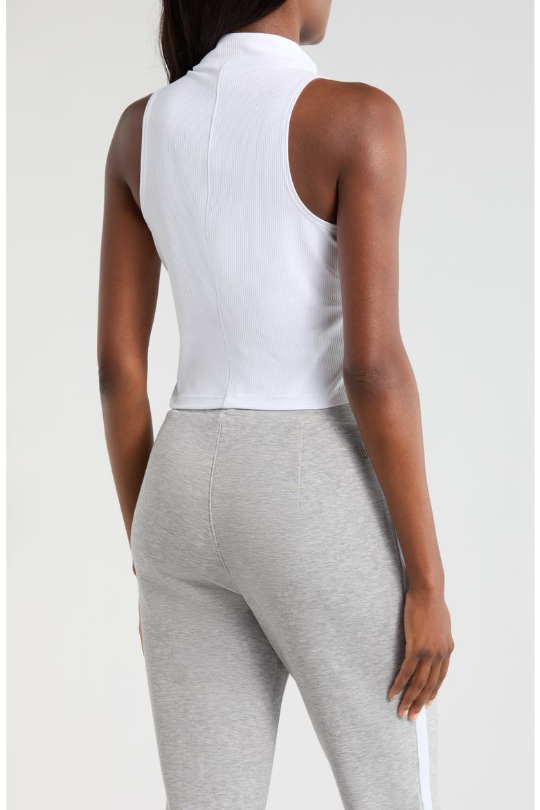 Rib Funnel Neck Sleeveless Top, Alternate, color, BRILLIANT WHITE