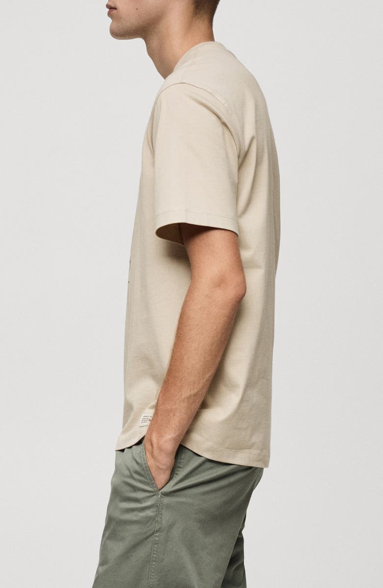 MANGO Cotton Graphic T-Shirt, Alternate, color, Light Beige