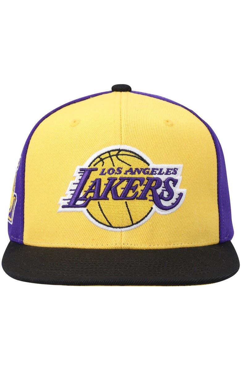 Mitchell & Ness Men's Mitchell & Ness Gold Los Angeles Lakers On The Block Snapback Hat, Alternate, color, 