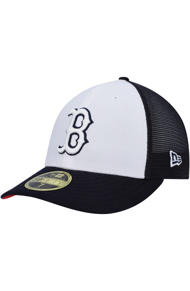 New Era Men's New Era White/Navy Boston Red Sox 2023 On-Field Batting Practice Low Profile 59FIFTY Fitted Hat, Alternate, color, White