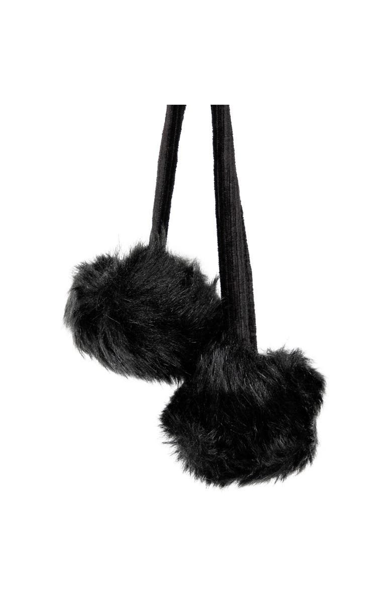 Northlight Sable Faux Fur Christmas Stocking with Pom Poms - 20.5" - Black, Alternate, color, Black