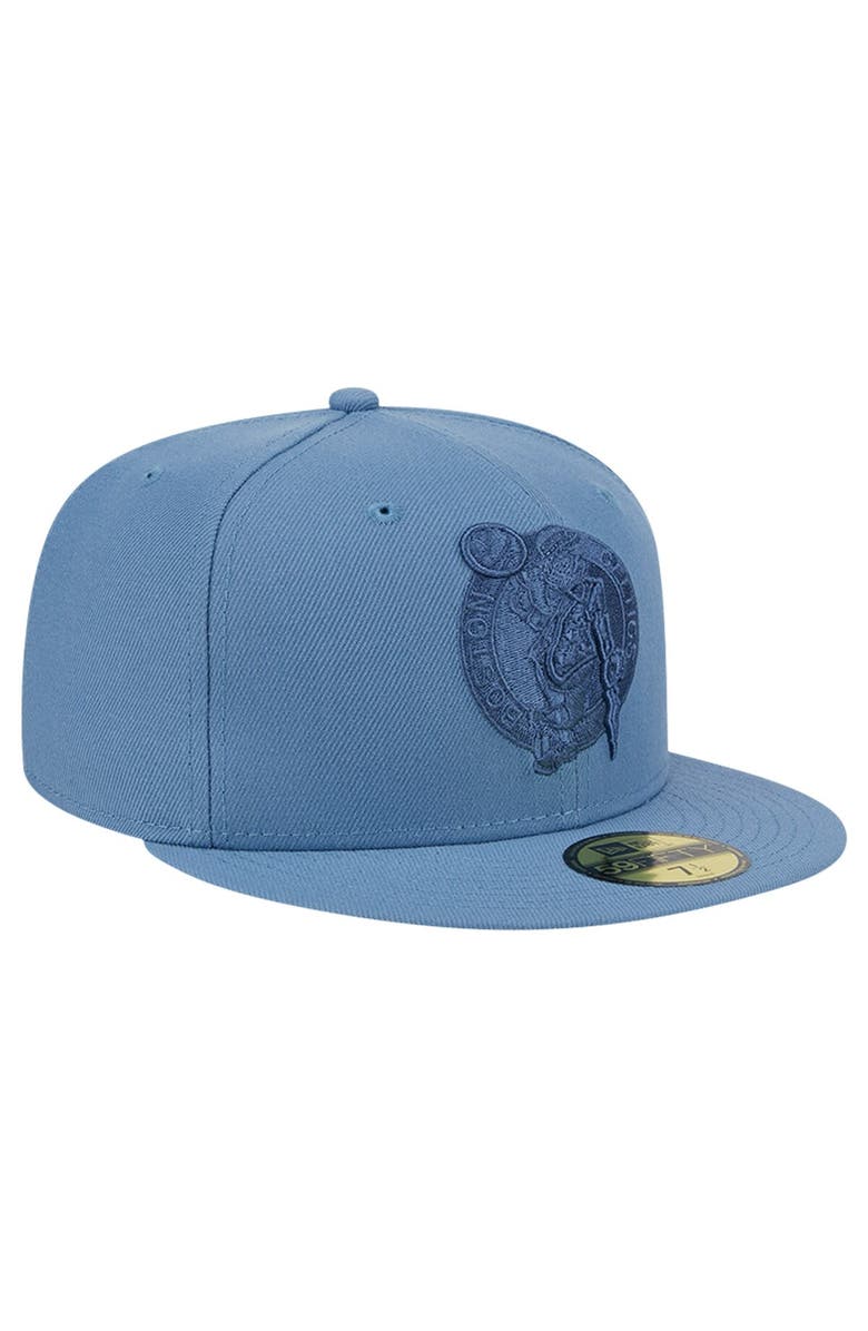 New Era Men's New Era Blue Boston Celtics Color Pack Faded Tonal 59FIFTY Fitted Hat, Alternate, color, 