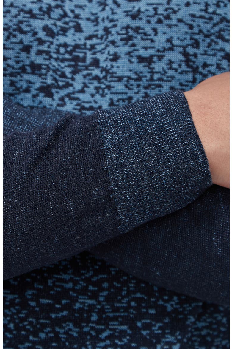 Pattern Crewneck Merino Wool Sweater, Alternate, color, AIR BLUE