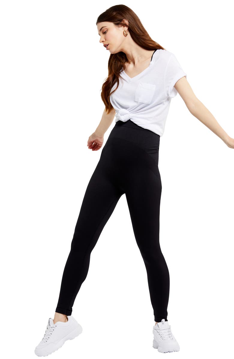 A PEA IN THE POD Seamless Compression Maternity Leggings, Alternate, color, 