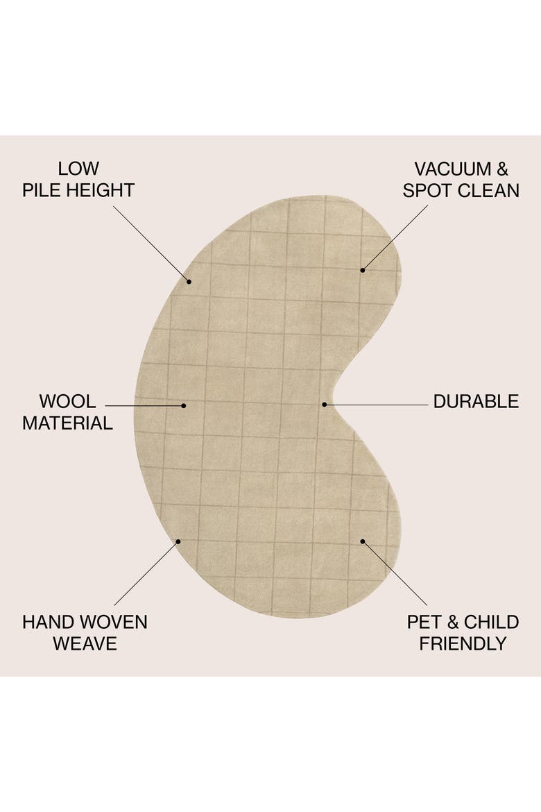 Bean Modern Plaid Grid Handwoven Wool Area Rug, Alternate, color, Beige/Light Brown