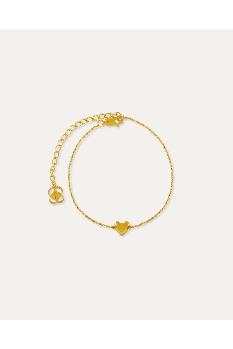 Hammered Heart Bracelet, Main, color, Gold