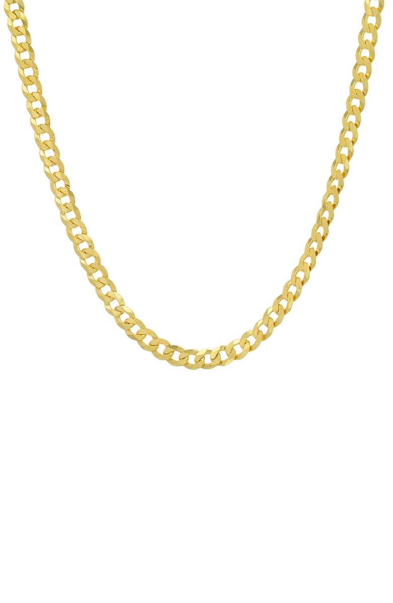 Queen Jewels Sterling Silver Italian Miami Cuban Curb Chain Necklace, Main, color, Gold