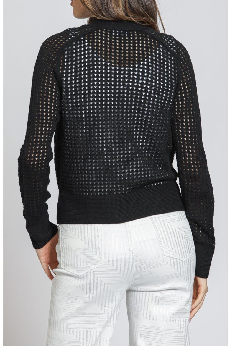 Open Stitch Cardigan, Alternate, color, BLACK