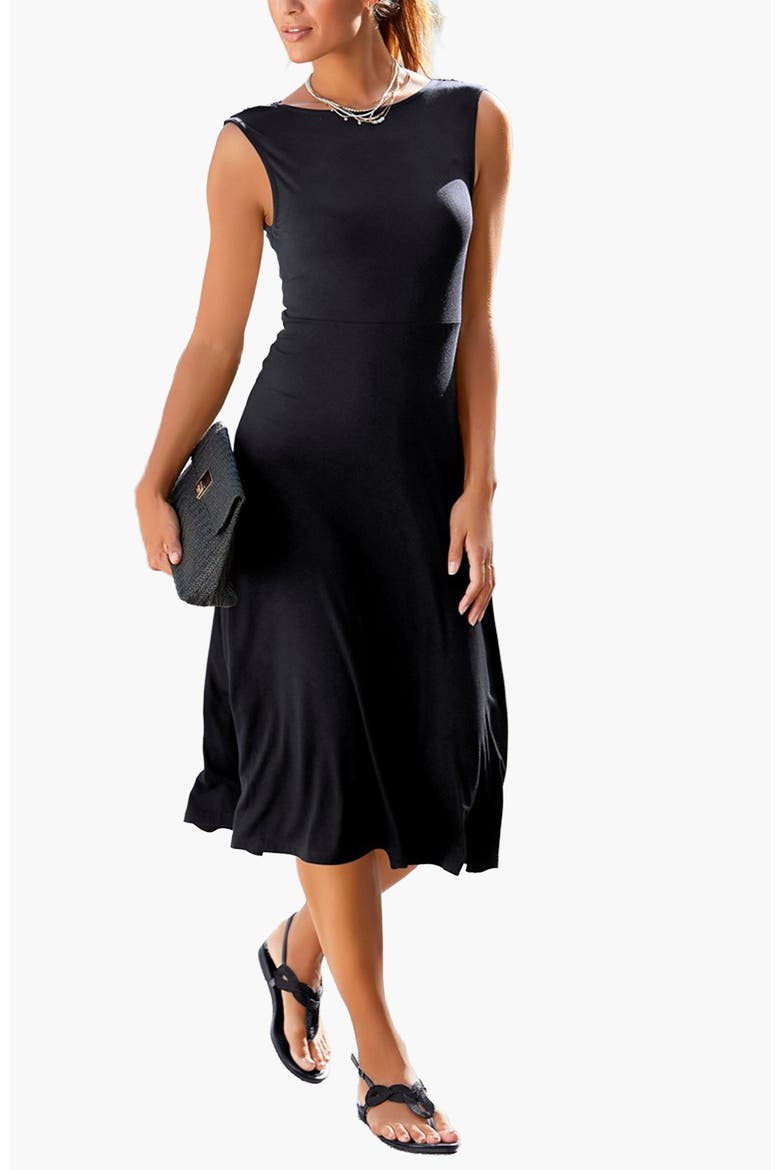 Women's V-Back Lace Accent Dress, Main, color, Black