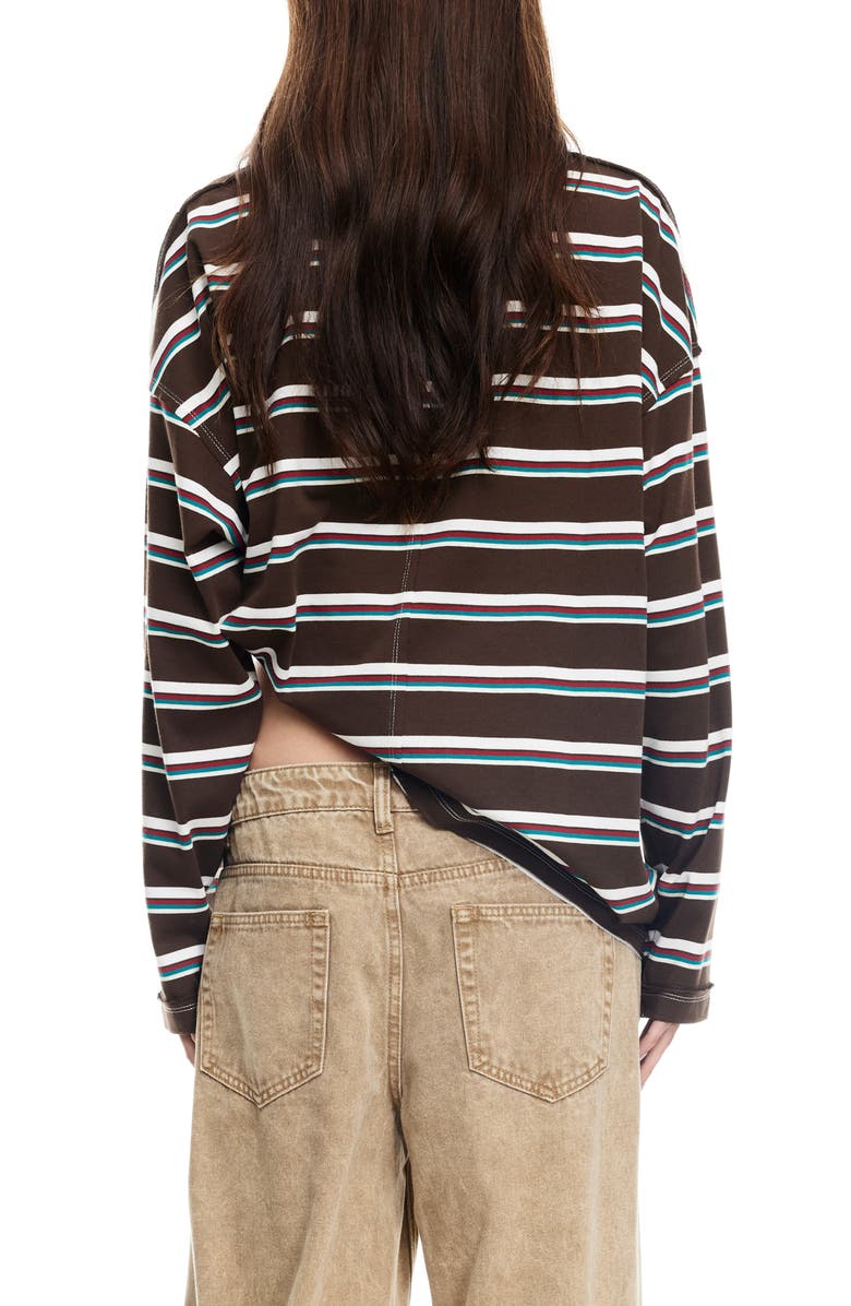 LIONESS Horizon Stripe Top, Alternate, color, Dark Chocolate