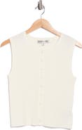 Madden Girl Pointelle Button Front Sweater Vest