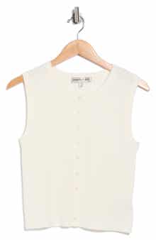 Madden Girl Pointelle Button Front Sweater Vest
