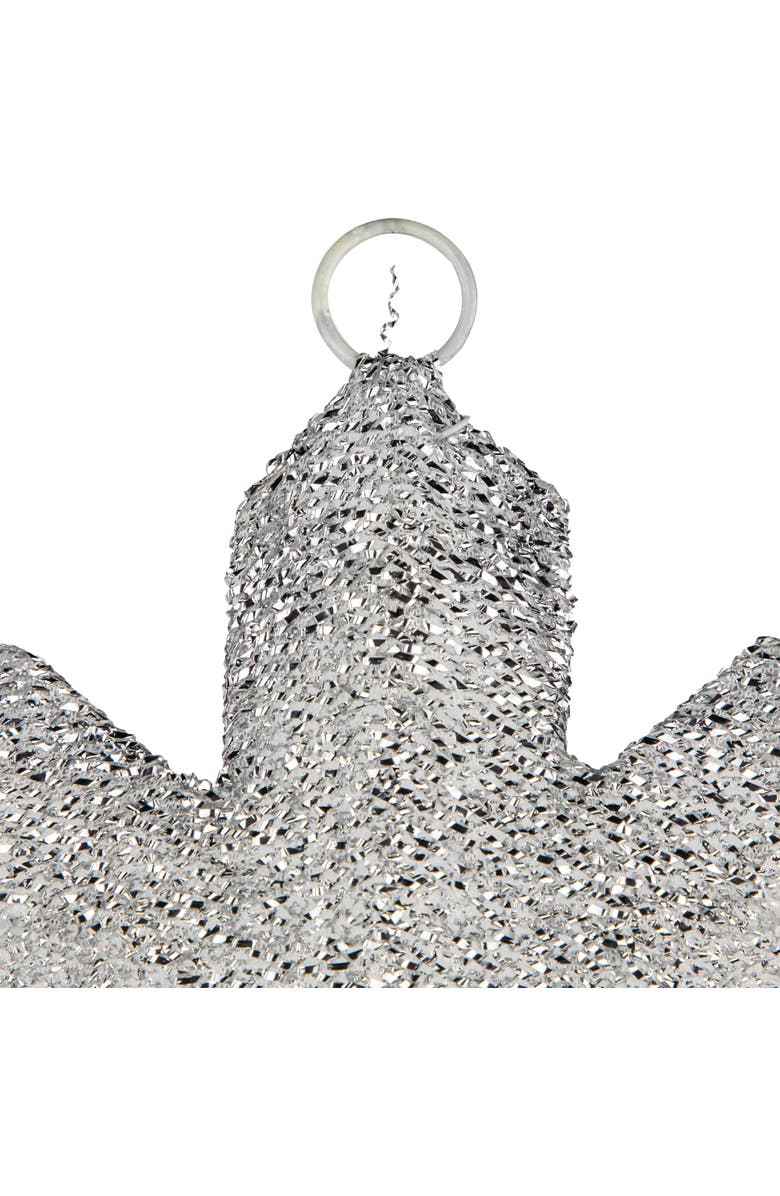 Northlight Lighted Tinsel Snowflake Christmas Window Decoration - 20" - Silver - Clear Lights, Alternate, color, 