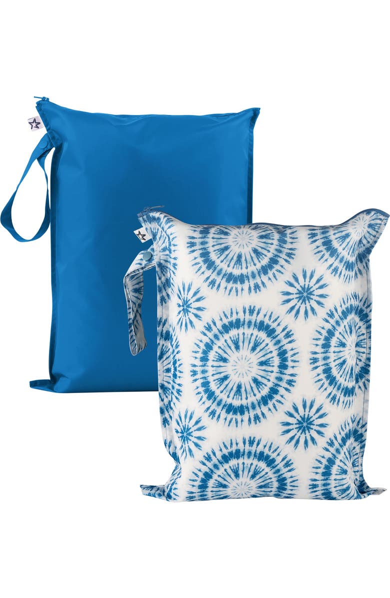 Tiny Twinkle Mess-Proof Waterproof Washable Baby/Toddler Wet Bags, Main, color, Blue Tie Dye