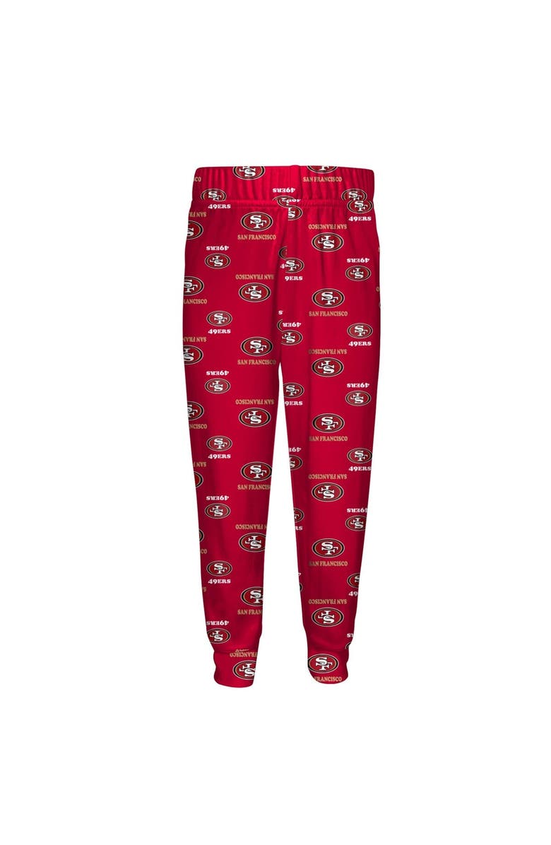 Outerstuff Youth Outerstuff Scarlet San Francisco 49ers All-Over-Print Long Sleeve T-Shirt and Pants Sleep Set, Alternate, color, Scarlet