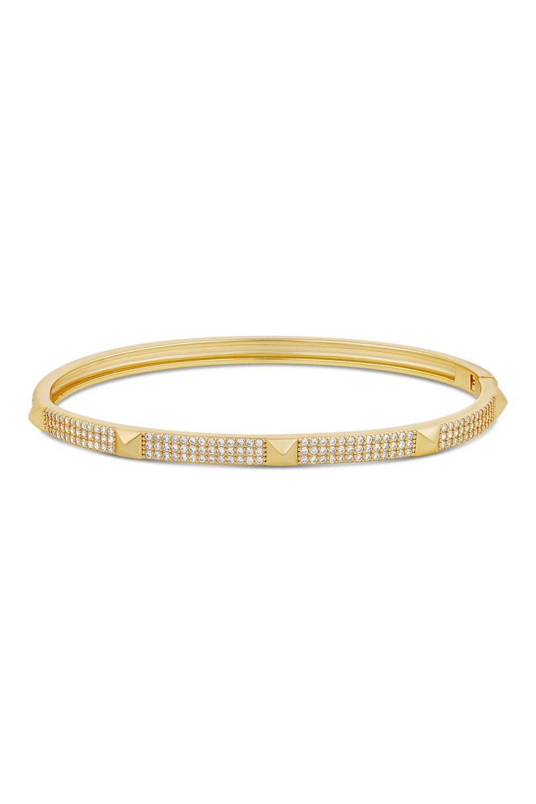 Pave Studded 3-Row Bangle, Main, color, GOLD