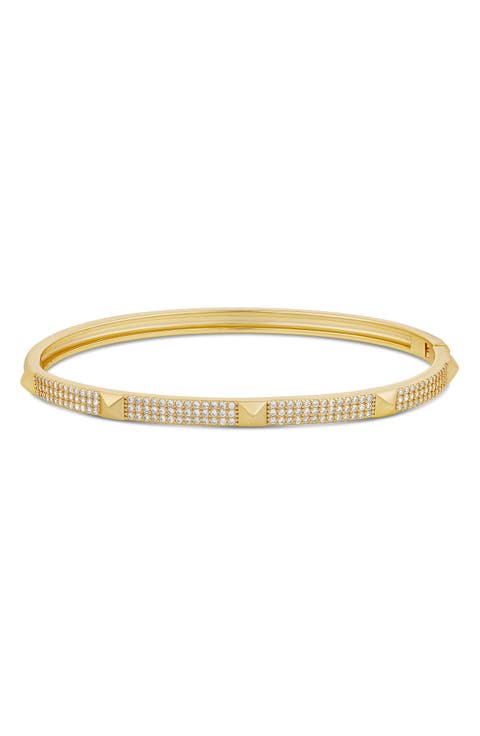 Pave Studded 3-Row Bangle
