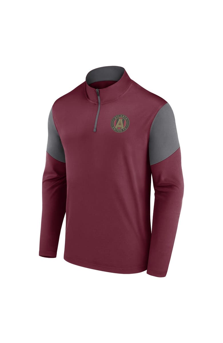 FANATICS Men's Fanatics Branded Red Atlanta United FC Logo Quarter-Zip Top, Alternate, color, 
