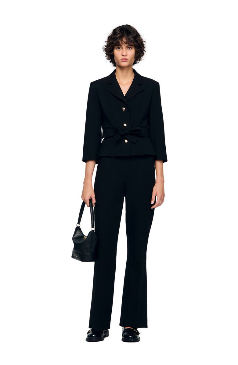 SANDRO Straight-leg buttoned trouser, Alternate, color, Black