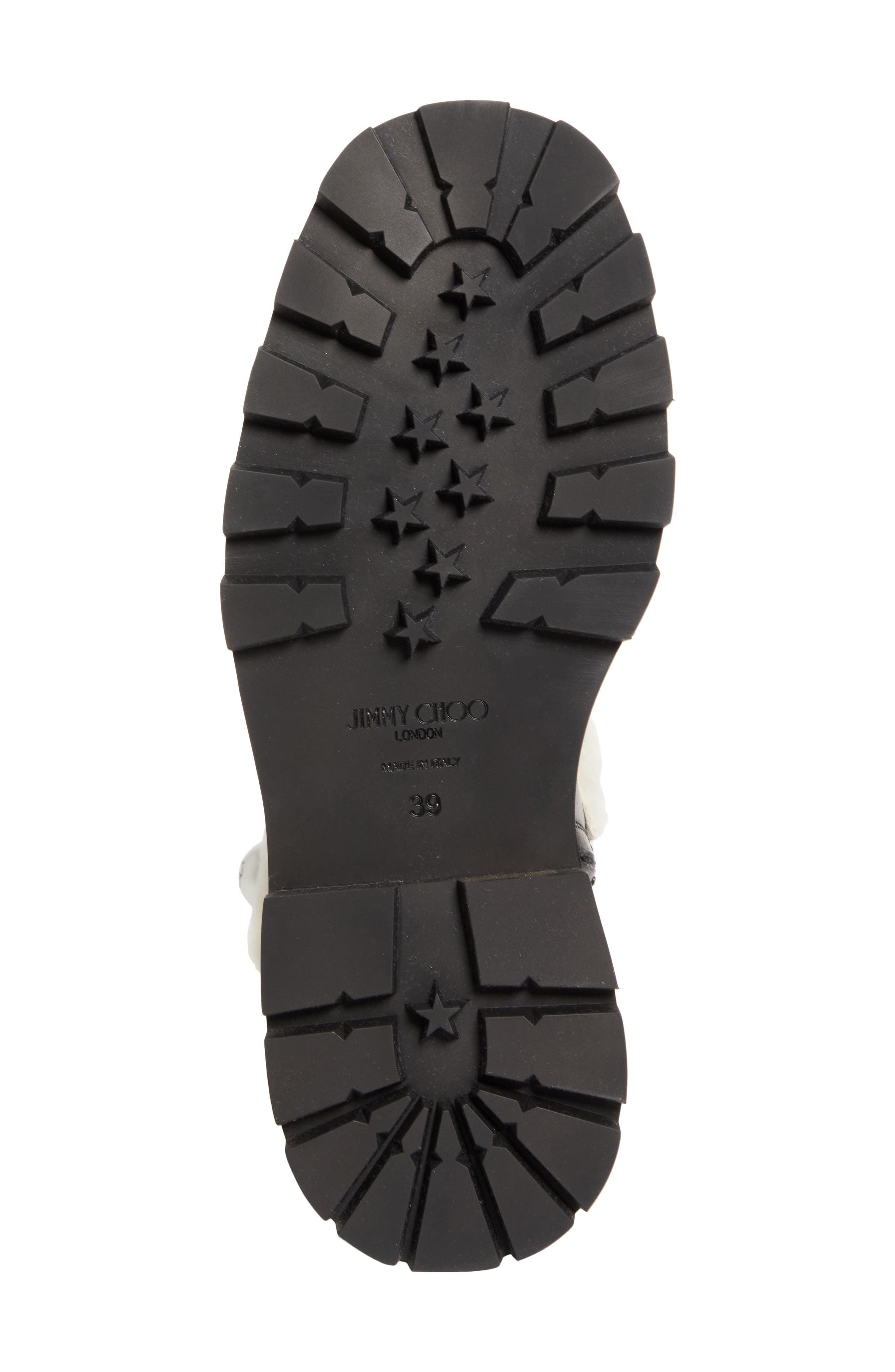 Jimmy Choo Meena Genuine Shearling Lined Bootie, Alternate, color, Black/ Natural