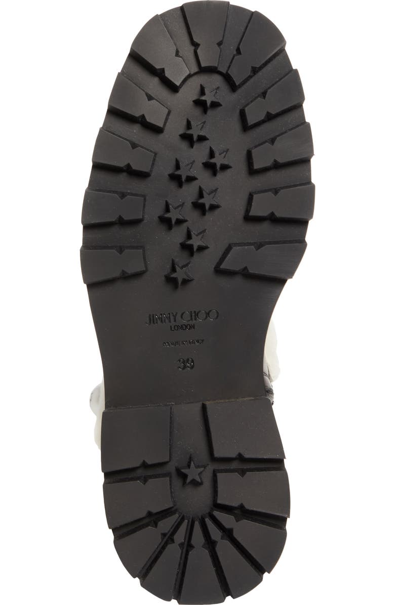 Jimmy Choo Meena Genuine Shearling Lined Bootie, Alternate, color, Black/ Natural